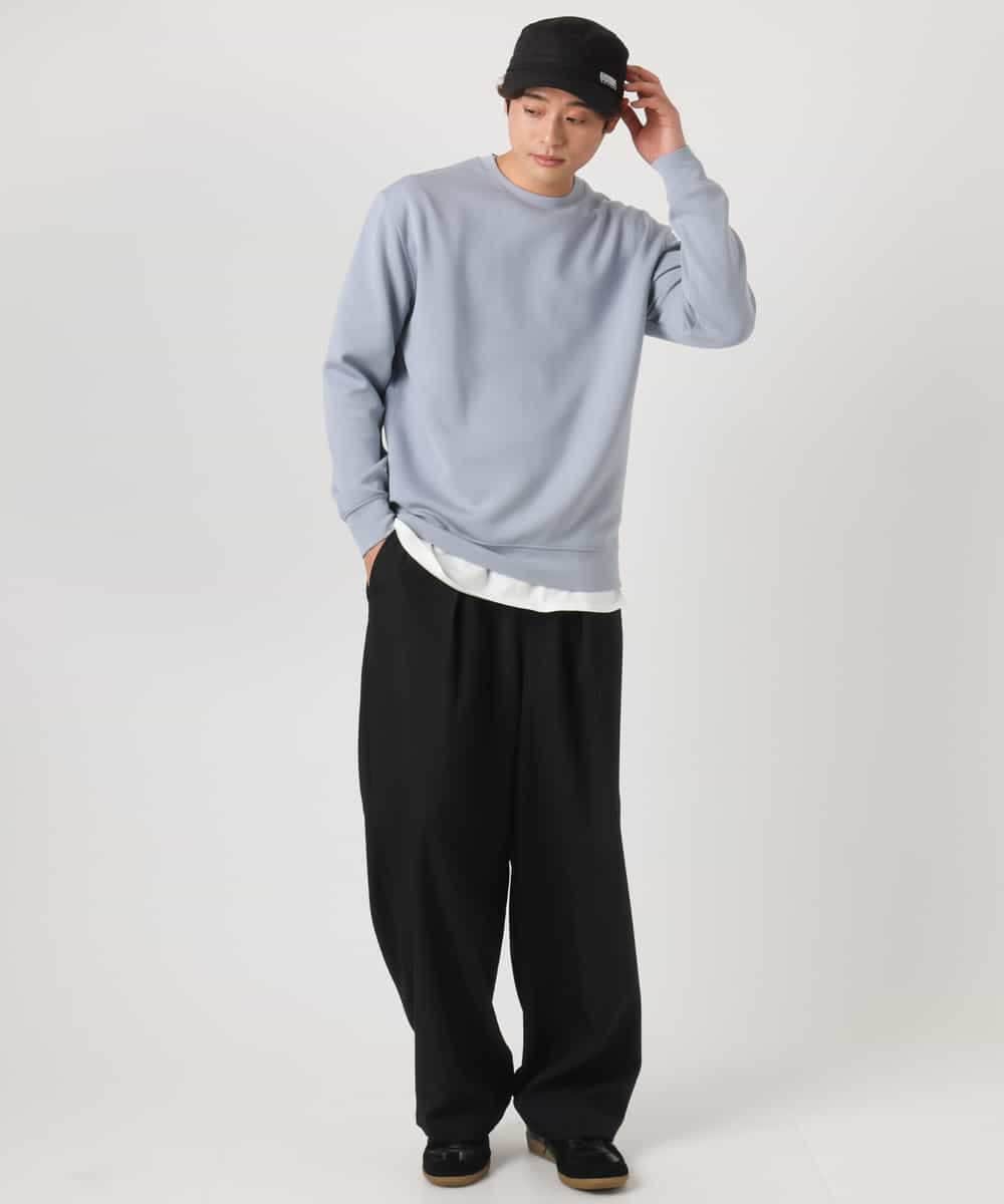 KHKEA03049 a.v.v MEN(アー・ヴェ・ヴェ) 【毛玉になりにくい】なめらかダンボール クルーネックスウェット ライトグレー