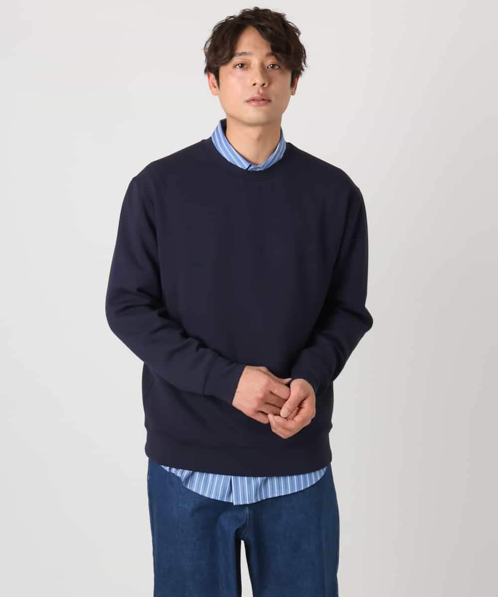 KHKEA03049 a.v.v MEN(アー・ヴェ・ヴェ) 【毛玉になりにくい】なめらかダンボール クルーネックスウェット ライトグレー