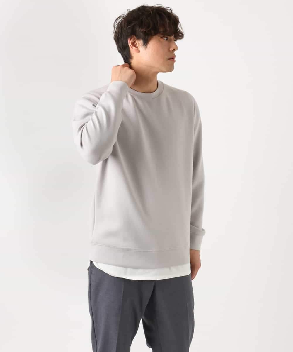 KHKEA03049 a.v.v MEN(アー・ヴェ・ヴェ) 【毛玉になりにくい】なめらかダンボール クルーネックスウェット ライトグレー