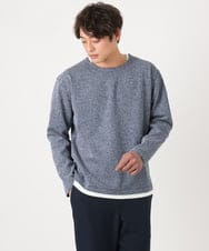 KHKEA04044 a.v.v MEN(アー・ヴェ・ヴェ) 【イージーケア/毛玉になりにくい】ツイルシャンブレーフェイクレイヤードカットソー ライトグリーン