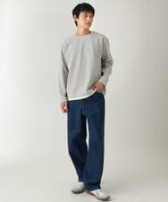 KHKEA04044 a.v.v MEN(アー・ヴェ・ヴェ) 【イージーケア/毛玉になりにくい】ツイルシャンブレーフェイクレイヤードカットソー ライトグリーン