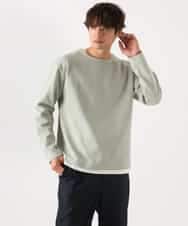 KHKEA04044 a.v.v MEN(アー・ヴェ・ヴェ) 【イージーケア/毛玉になりにくい】ツイルシャンブレーフェイクレイヤードカットソー ライトグリーン