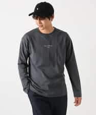 KHKEA07034 a.v.v MEN(アー・ヴェ・ヴェ) 【コットン100％】ミニロゴプリントロングTシャツ ダークグレー
