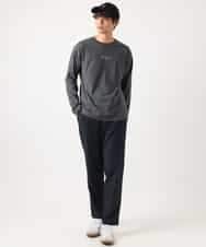 KHKEA07034 a.v.v MEN(アー・ヴェ・ヴェ) 【コットン100％】ミニロゴプリントロングTシャツ ダークグレー