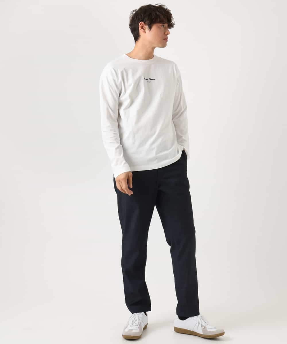 KHKEA07034 a.v.v MEN(アー・ヴェ・ヴェ) 【コットン100％】ミニロゴプリントロングTシャツ ダークグレー