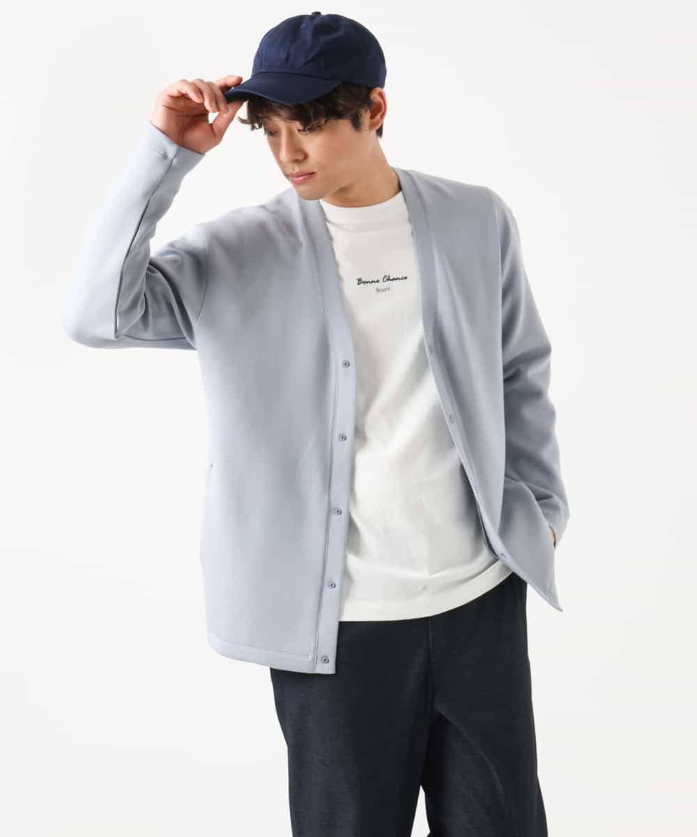 KHKEA07034 a.v.v MEN(アー・ヴェ・ヴェ) 【コットン100％】ミニロゴプリントロングTシャツ ダークグレー