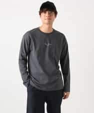 KHKEA07034 a.v.v MEN(アー・ヴェ・ヴェ) 【コットン100％】ミニロゴプリントロングTシャツ ダークグレー