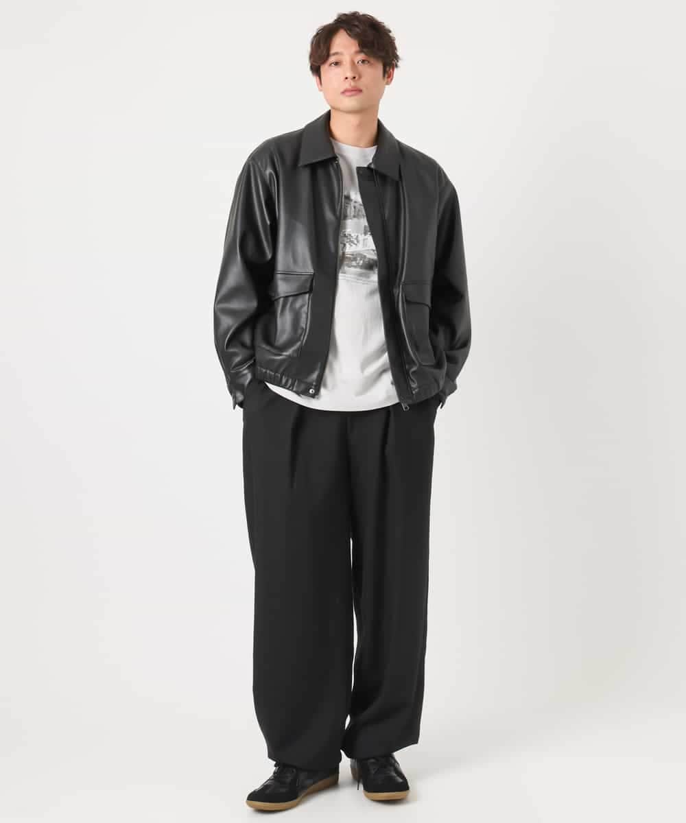 KHKEA10049 a.v.v MEN(アー・ヴェ・ヴェ) 【コットン100％】PARISフォトプリントワイドシルエットロングTシャツ ライトグレー