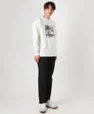 KHKEA10049 a.v.v MEN(アー・ヴェ・ヴェ) 【コットン100％】PARISフォトプリントワイドシルエットロングTシャツ ライトグレー
