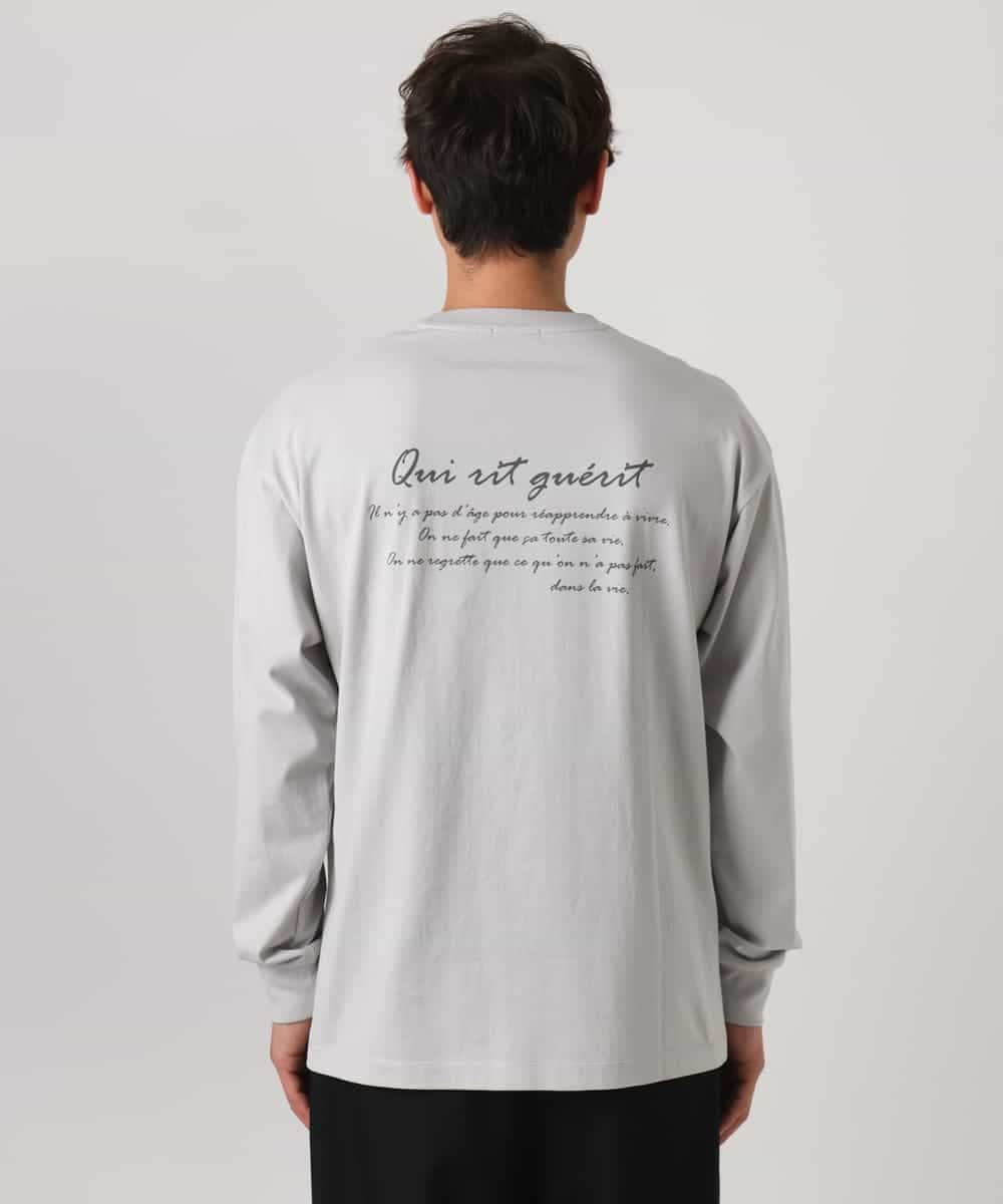 KHKEA10049 a.v.v MEN(アー・ヴェ・ヴェ) 【コットン100％】PARISフォトプリントワイドシルエットロングTシャツ ライトグレー