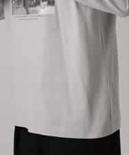 KHKEA10049 a.v.v MEN(アー・ヴェ・ヴェ) 【コットン100％】PARISフォトプリントワイドシルエットロングTシャツ ライトグレー