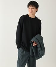 洗濯機で洗える】幾何柄ジャカードクルーネックプルオーバー