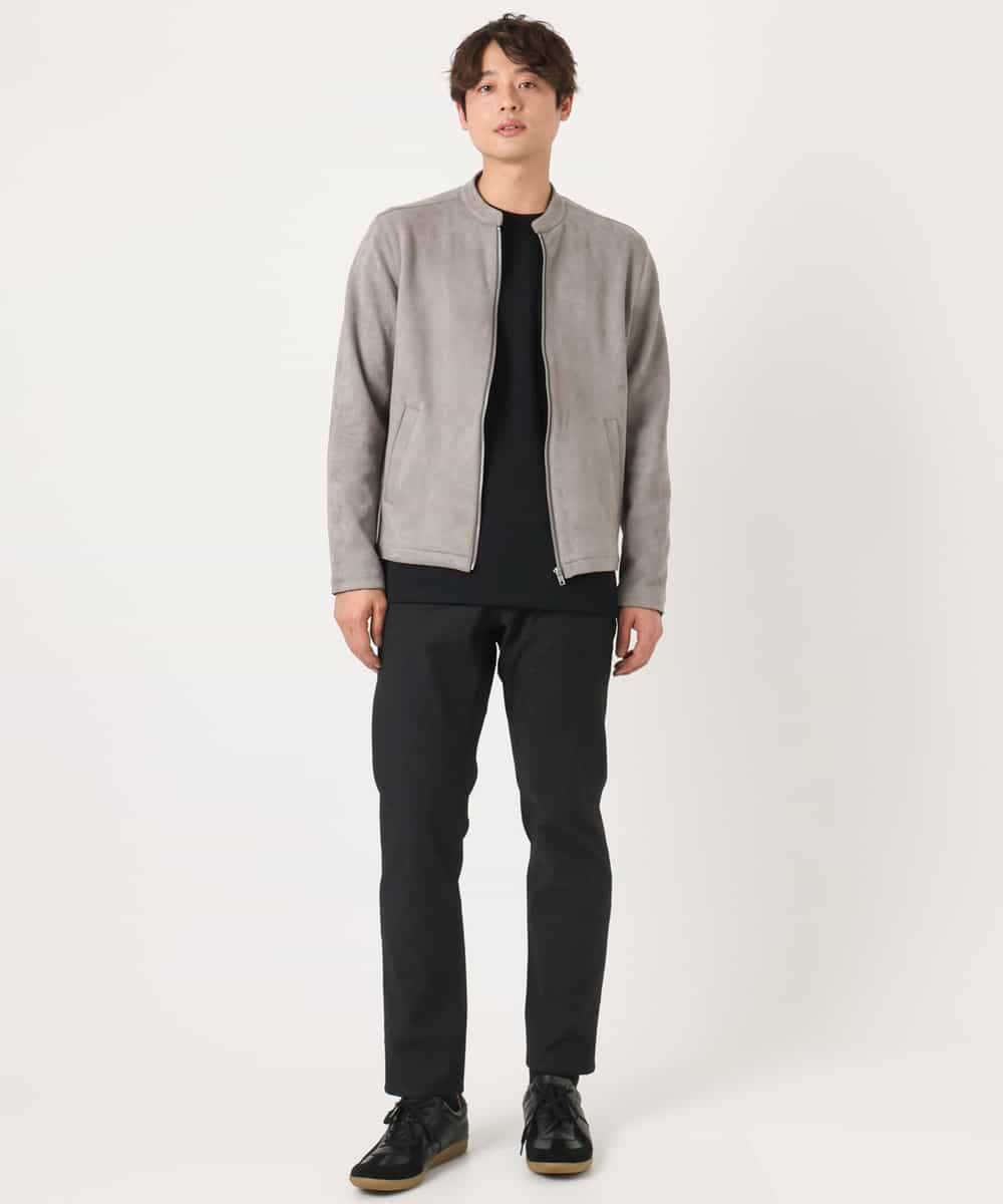KHKEA21044 a.v.v MEN(アー・ヴェ・ヴェ) 【洗濯機で洗える】幾何柄ジャカードクルーネックプルオーバー(ジャケイン可） ブラック