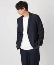 KHKEA21044 a.v.v MEN(アー・ヴェ・ヴェ) 【洗濯機で洗える】幾何柄ジャカードクルーネックプルオーバー(ジャケイン可） ブラック