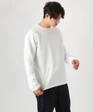 KHKEA21044 a.v.v MEN(アー・ヴェ・ヴェ) 【洗濯機で洗える】幾何柄ジャカードクルーネックプルオーバー(ジャケイン可） ブラック