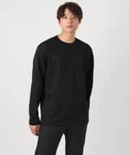 KHKEA21044 a.v.v MEN(アー・ヴェ・ヴェ) 【洗濯機で洗える】幾何柄ジャカードクルーネックプルオーバー(ジャケイン可） ブラック
