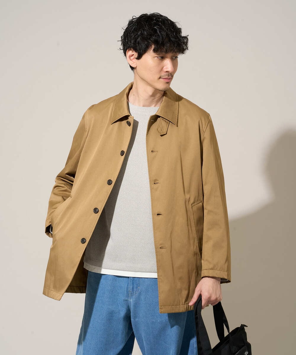 KHKED04049 a.v.v MEN(アー・ヴェ・ヴェ) 【イージーケア/洗濯機で洗える/毛玉になりにくい】変形ヘリンボンフェイクレイヤードカットソー グレー