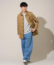 KHKED04049 a.v.v MEN(アー・ヴェ・ヴェ) 【イージーケア/洗濯機で洗える/毛玉になりにくい】変形ヘリンボンフェイクレイヤードカットソー グレー