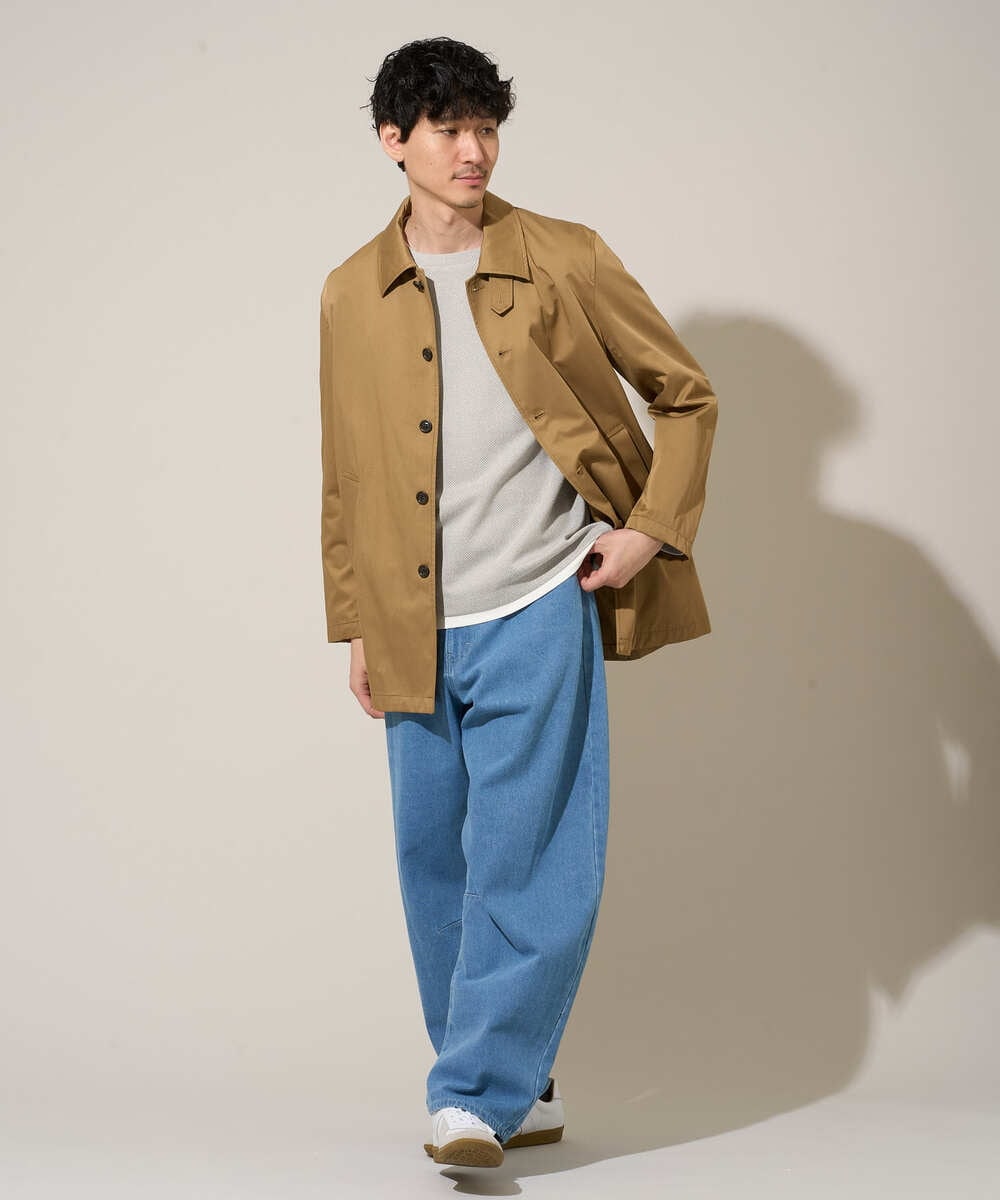 KHKED04049 a.v.v MEN(アー・ヴェ・ヴェ) 【イージーケア/洗濯機で洗える/毛玉になりにくい】変形ヘリンボンフェイクレイヤードカットソー グレー