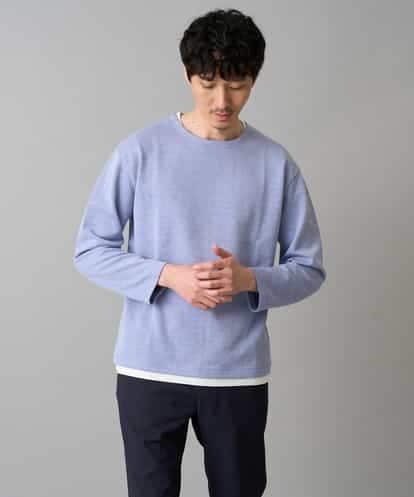 KHKED04049 a.v.v MEN 【イージーケア/洗濯機で洗える/毛玉になりにくい】変形ヘリンボンフェイクレイヤードカットソー