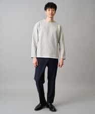 KHKED04049 a.v.v MEN(アー・ヴェ・ヴェ) 【イージーケア/洗濯機で洗える/毛玉になりにくい】変形ヘリンボンフェイクレイヤードカットソー グレー