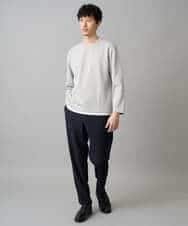 KHKED04049 a.v.v MEN(アー・ヴェ・ヴェ) 【イージーケア/洗濯機で洗える/毛玉になりにくい】変形ヘリンボンフェイクレイヤードカットソー グレー