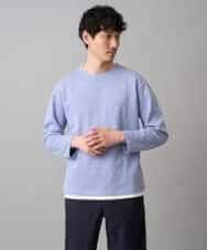 KHKED04049 a.v.v MEN(アー・ヴェ・ヴェ) 【イージーケア/洗濯機で洗える/毛玉になりにくい】変形ヘリンボンフェイクレイヤードカットソー グレー