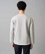 KHKED04049 a.v.v MEN(アー・ヴェ・ヴェ) 【イージーケア/洗濯機で洗える/毛玉になりにくい】変形ヘリンボンフェイクレイヤードカットソー グレー