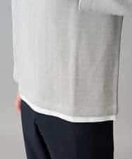 KHKED04049 a.v.v MEN(アー・ヴェ・ヴェ) 【イージーケア/洗濯機で洗える/毛玉になりにくい】変形ヘリンボンフェイクレイヤードカットソー グレー