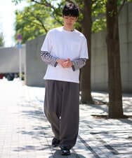 KHKED06049 a.v.v MEN(アー・ヴェ・ヴェ) 春のレイヤードコーデに欠かせない人気アイテム【洗濯機で洗える】ベーシックボーダー ネイビー