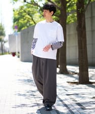 KHKED06049 a.v.v MEN(アー・ヴェ・ヴェ) 春のレイヤードコーデに欠かせない人気アイテム【洗濯機で洗える】ベーシックボーダー ネイビー