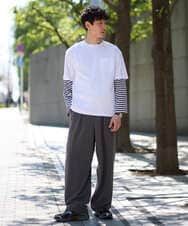 KHKED06049 a.v.v MEN(アー・ヴェ・ヴェ) 春のレイヤードコーデに欠かせない人気アイテム【洗濯機で洗える】ベーシックボーダー ネイビー