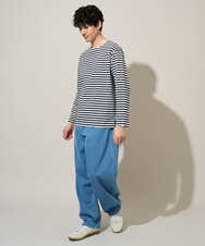 KHKED06049 a.v.v MEN(アー・ヴェ・ヴェ) 春のレイヤードコーデに欠かせない人気アイテム【洗濯機で洗える】ベーシックボーダー ネイビー