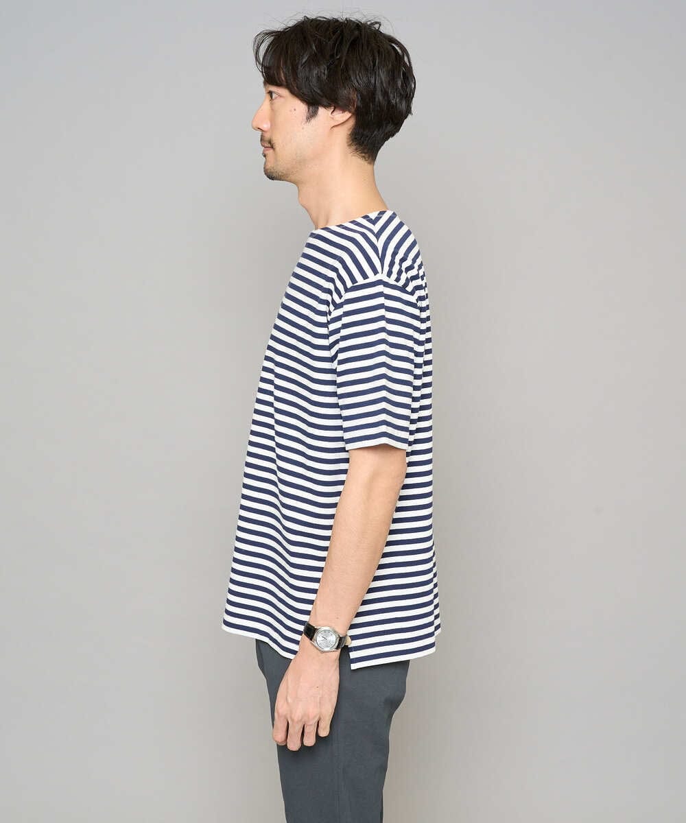 KHKED06049 a.v.v MEN(アー・ヴェ・ヴェ) 【洗濯機で洗える】ベーシックボーダーカットソー ネイビー