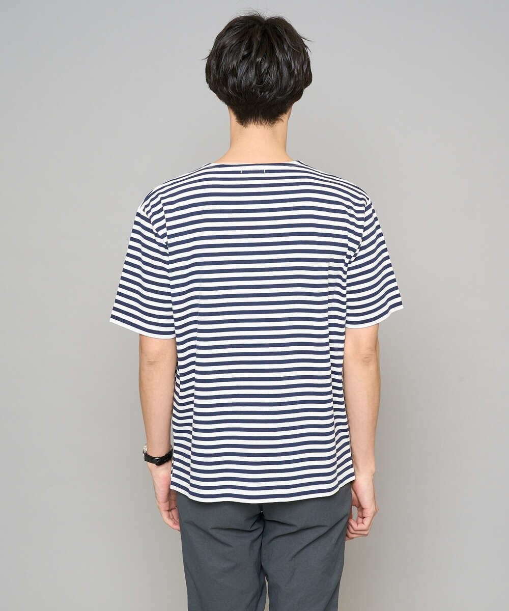 KHKED06049 a.v.v MEN(アー・ヴェ・ヴェ) 【洗濯機で洗える】ベーシックボーダーカットソー ネイビー