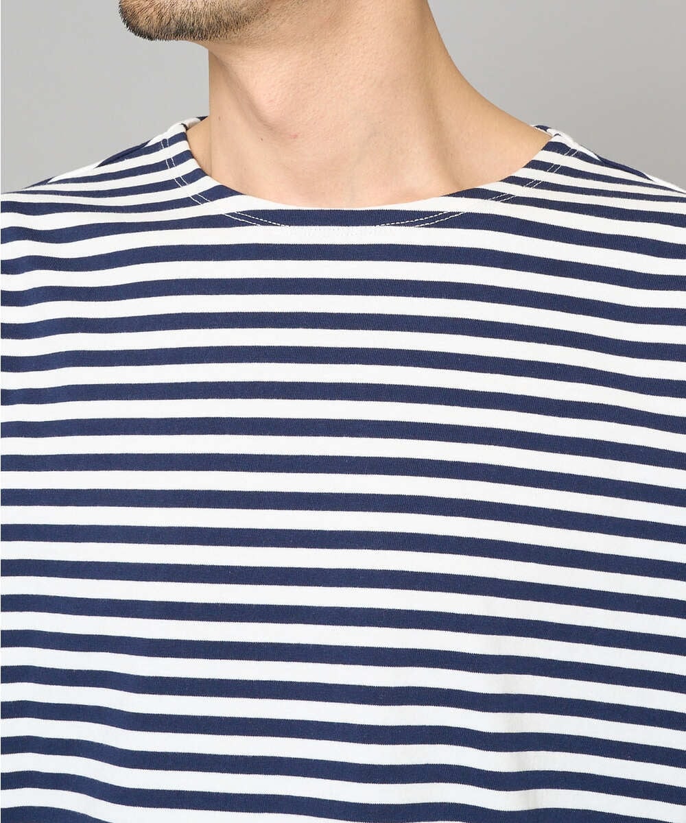 KHKED06049 a.v.v MEN(アー・ヴェ・ヴェ) 【洗濯機で洗える】ベーシックボーダーカットソー ネイビー