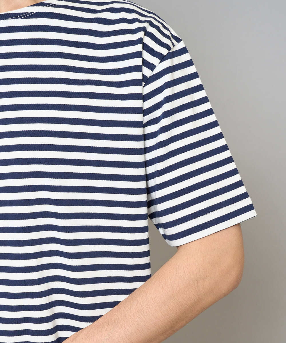 KHKED06049 a.v.v MEN(アー・ヴェ・ヴェ) 【洗濯機で洗える】ベーシックボーダーカットソー ネイビー