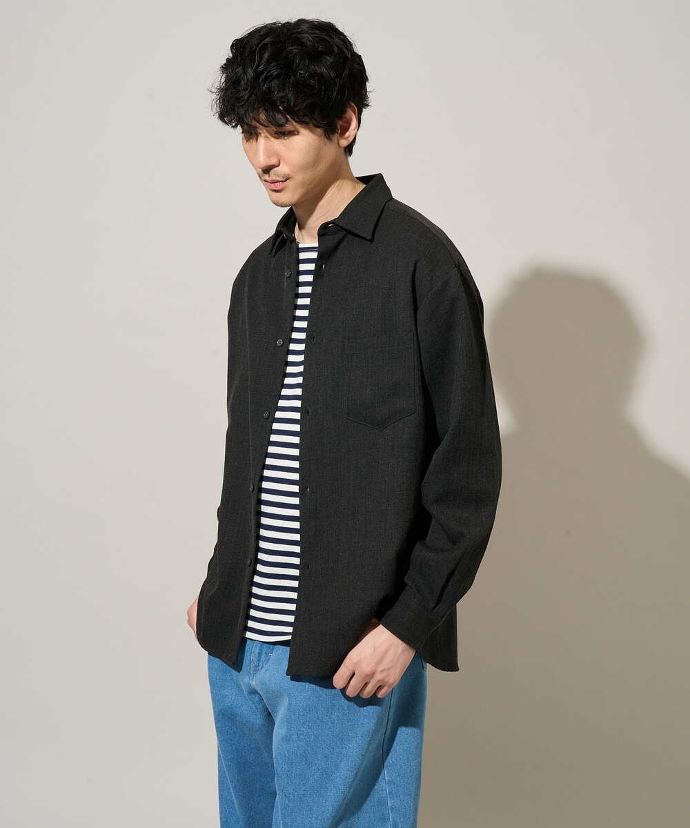 KHKED06049 a.v.v MEN(アー・ヴェ・ヴェ) 春のレイヤードコーデに欠かせない人気アイテム【洗濯機で洗える】ベーシックボーダー ネイビー