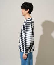 KHKED06049 a.v.v MEN(アー・ヴェ・ヴェ) 春のレイヤードコーデに欠かせない人気アイテム【洗濯機で洗える】ベーシックボーダー ネイビー