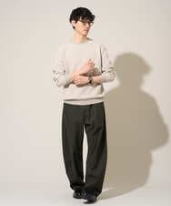 KHKED08059 a.v.v MEN(アー・ヴェ・ヴェ) 【イージーケア/洗濯機で洗える/毛玉になりにくい/ストレッチ】サッカーダンボールプルオーバー ライトグレー