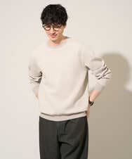 KHKED08059 a.v.v MEN(アー・ヴェ・ヴェ) 【イージーケア/洗濯機で洗える/毛玉になりにくい/ストレッチ】サッカーダンボールプルオーバー ライトグレー