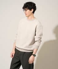 KHKED08059 a.v.v MEN(アー・ヴェ・ヴェ) 【イージーケア/洗濯機で洗える/毛玉になりにくい/ストレッチ】サッカーダンボールプルオーバー ライトグレー