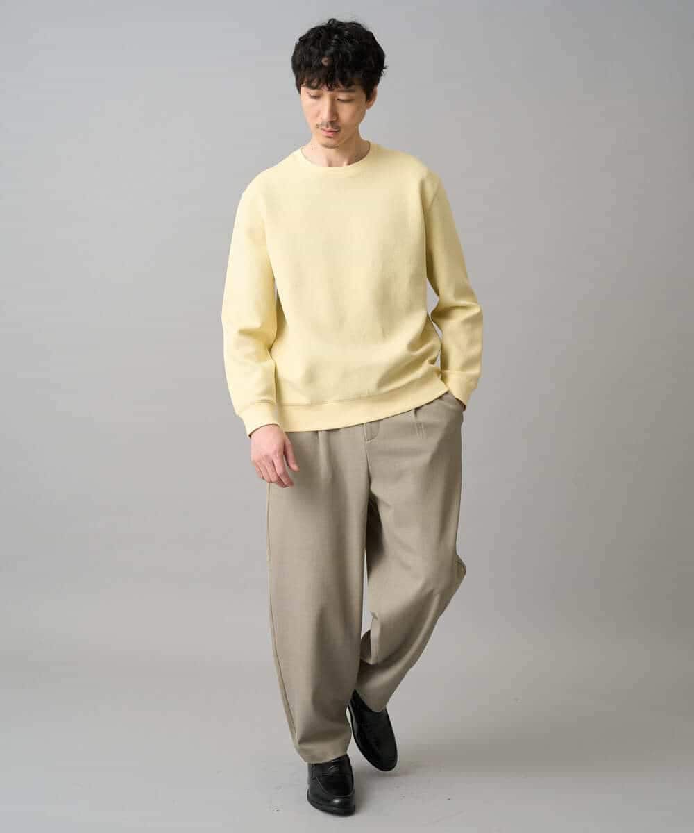 KHKED08059 a.v.v MEN(アー・ヴェ・ヴェ) 【イージーケア/洗濯機で洗える/毛玉になりにくい/ストレッチ】サッカーダンボールプルオーバー ライトグレー