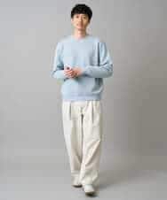 KHKED08059 a.v.v MEN(アー・ヴェ・ヴェ) 【イージーケア/洗濯機で洗える/毛玉になりにくい/ストレッチ】サッカーダンボールプルオーバー ライトグレー