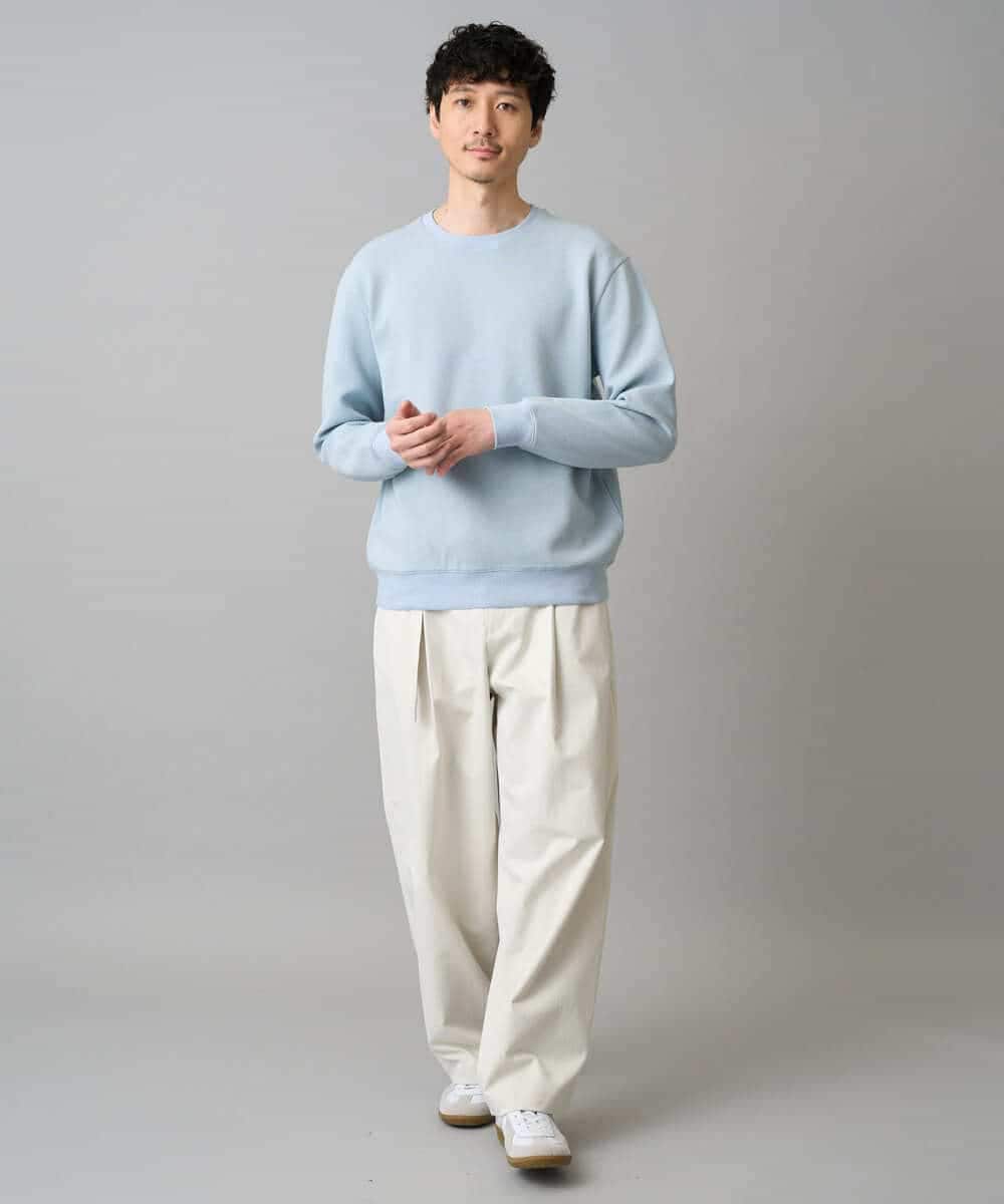 KHKED08059 a.v.v MEN(アー・ヴェ・ヴェ) 【イージーケア/洗濯機で洗える/毛玉になりにくい/ストレッチ】サッカーダンボールプルオーバー ライトグレー