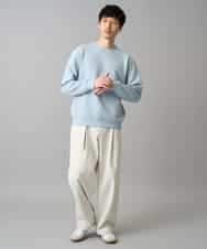 KHKED08059 a.v.v MEN(アー・ヴェ・ヴェ) 【イージーケア/洗濯機で洗える/毛玉になりにくい/ストレッチ】サッカーダンボールプルオーバー ライトグレー