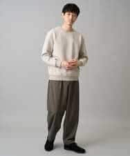 KHKED08059 a.v.v MEN(アー・ヴェ・ヴェ) 【イージーケア/洗濯機で洗える/毛玉になりにくい/ストレッチ】サッカーダンボールプルオーバー ライトグレー