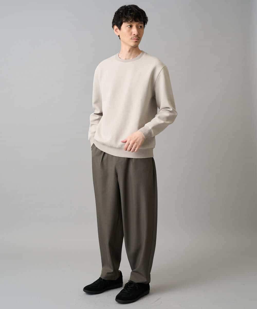 KHKED08059 a.v.v MEN(アー・ヴェ・ヴェ) 【イージーケア/洗濯機で洗える/毛玉になりにくい/ストレッチ】サッカーダンボールプルオーバー ライトグレー