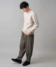 KHKED08059 a.v.v MEN(アー・ヴェ・ヴェ) 【イージーケア/洗濯機で洗える/毛玉になりにくい/ストレッチ】サッカーダンボールプルオーバー ライトグレー