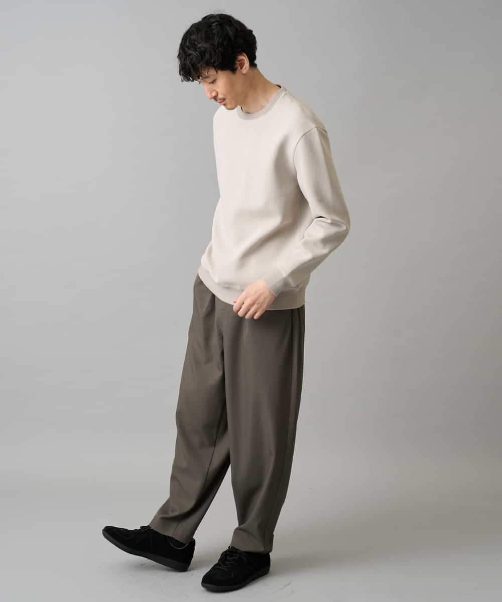 KHKED08059 a.v.v MEN(アー・ヴェ・ヴェ) 【イージーケア/洗濯機で洗える/毛玉になりにくい/ストレッチ】サッカーダンボールプルオーバー ライトグレー